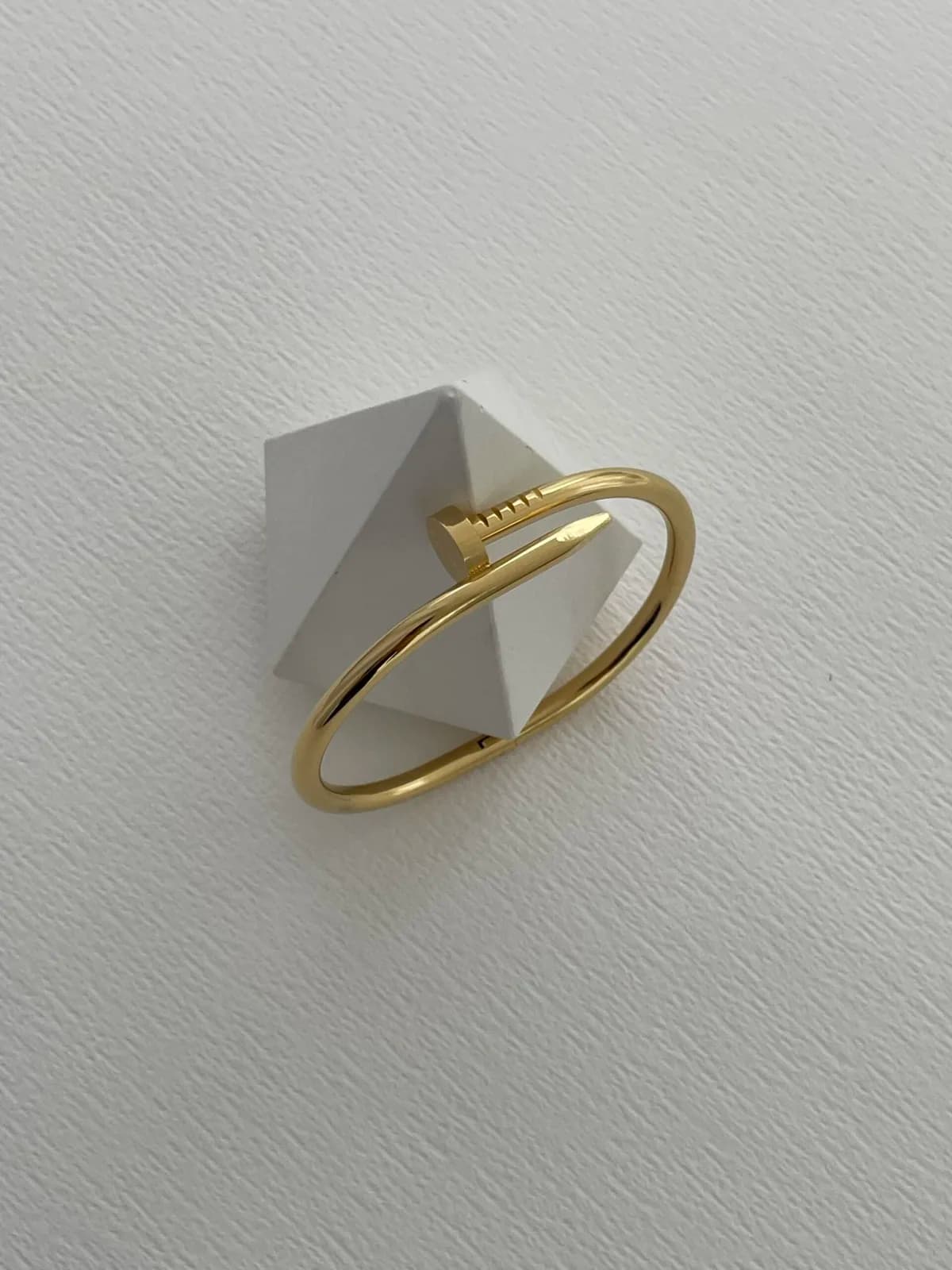 Çelik Çivi Tasarım Gold Kelepçe Bileklik