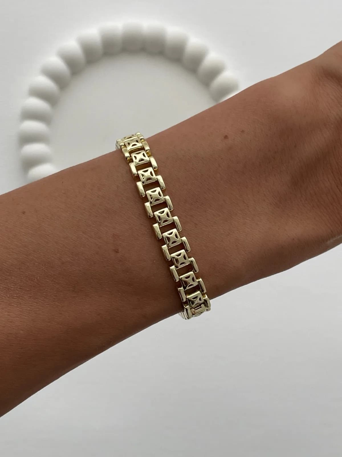 Özel Seri Geometrik Tasarım Gold Bileklik