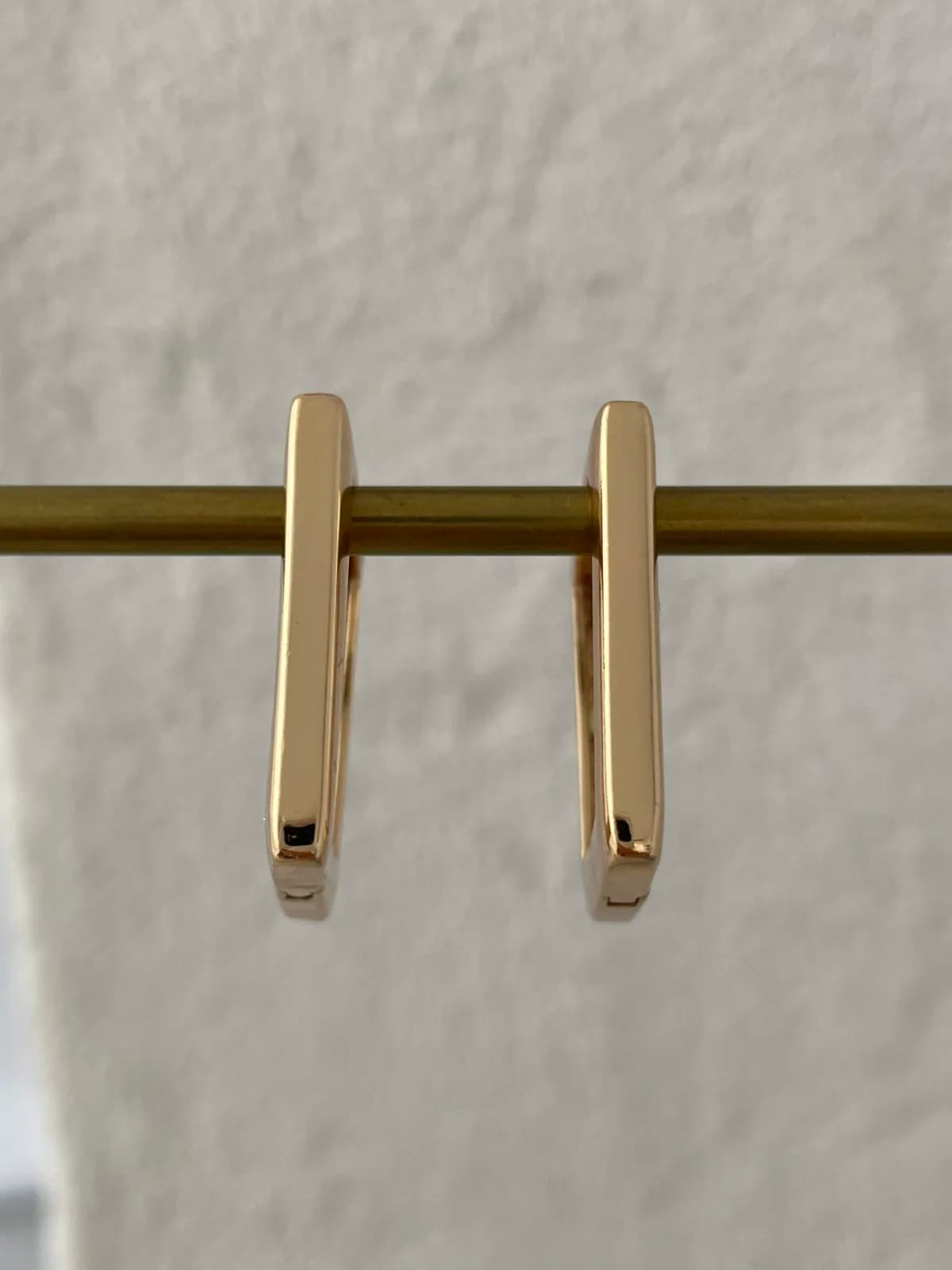 Özel Seri Büyük Kare Model Gold Küpe