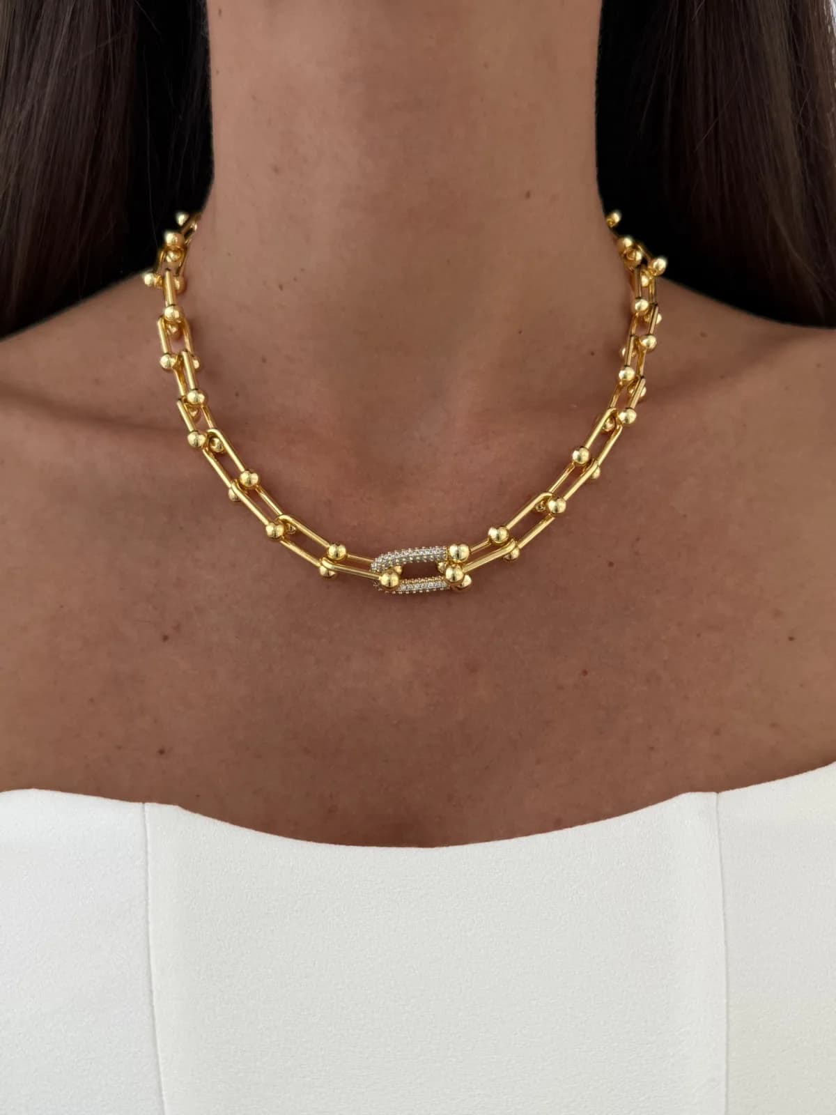 Özel Seri Zirkon Taşlı Marka Gold Kolye