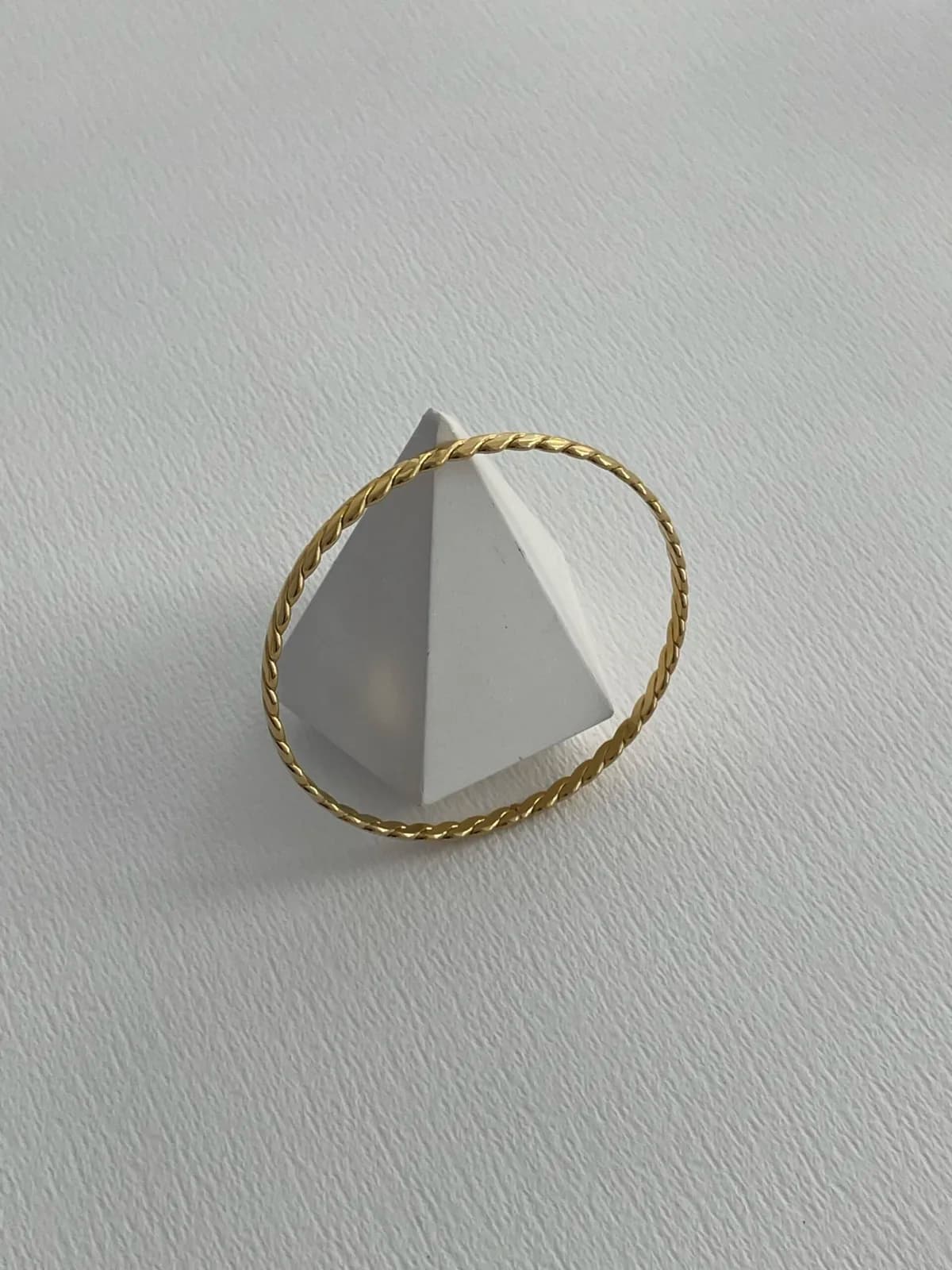 Çelik Burdu Desen Gold Ajda Bilezik 65mm