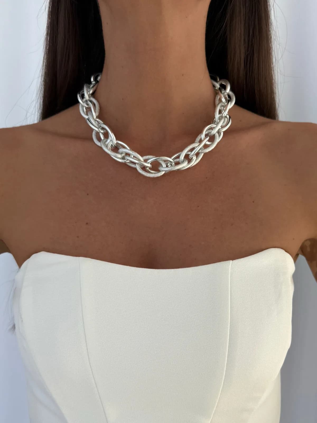 Özel Seri Kalın Halat Tasarım Gümüş Marka Model Kolye