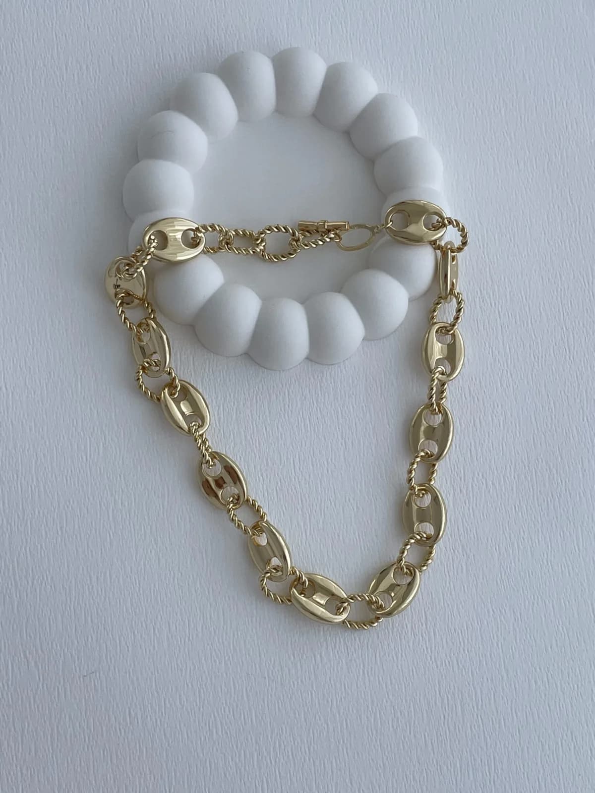 Özel Seri Büyük Düğme Tasarım Oval Zincir Tasarım Gold Kolye