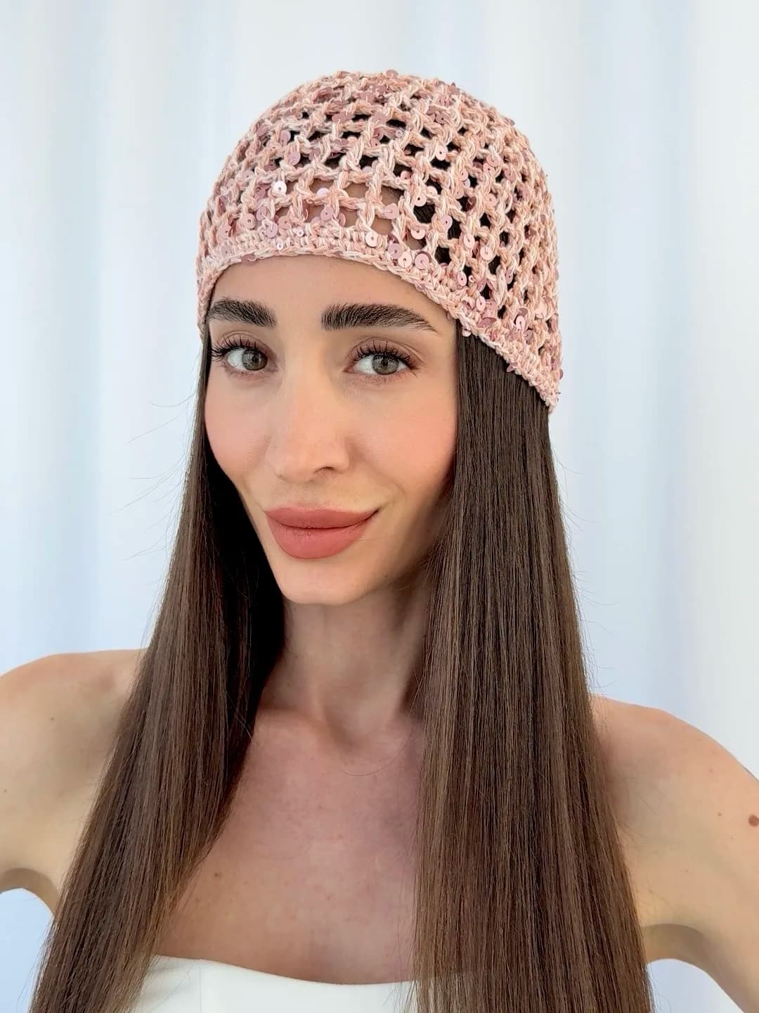 ZR Model Payet Detay Pembe File Şapka