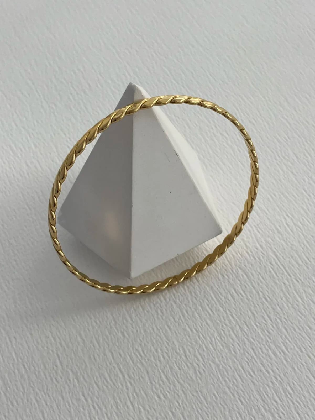 Çelik Burdu Desen Gold Ajda Bilezik 65mm