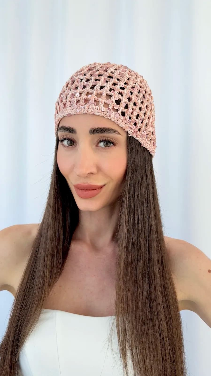 ZR Model Payet Detay Pembe File Şapka