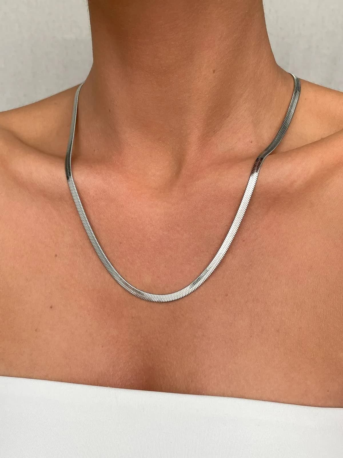 Çelik Gümüş İtalyan Zincir Kolye 3mm 60+5cm