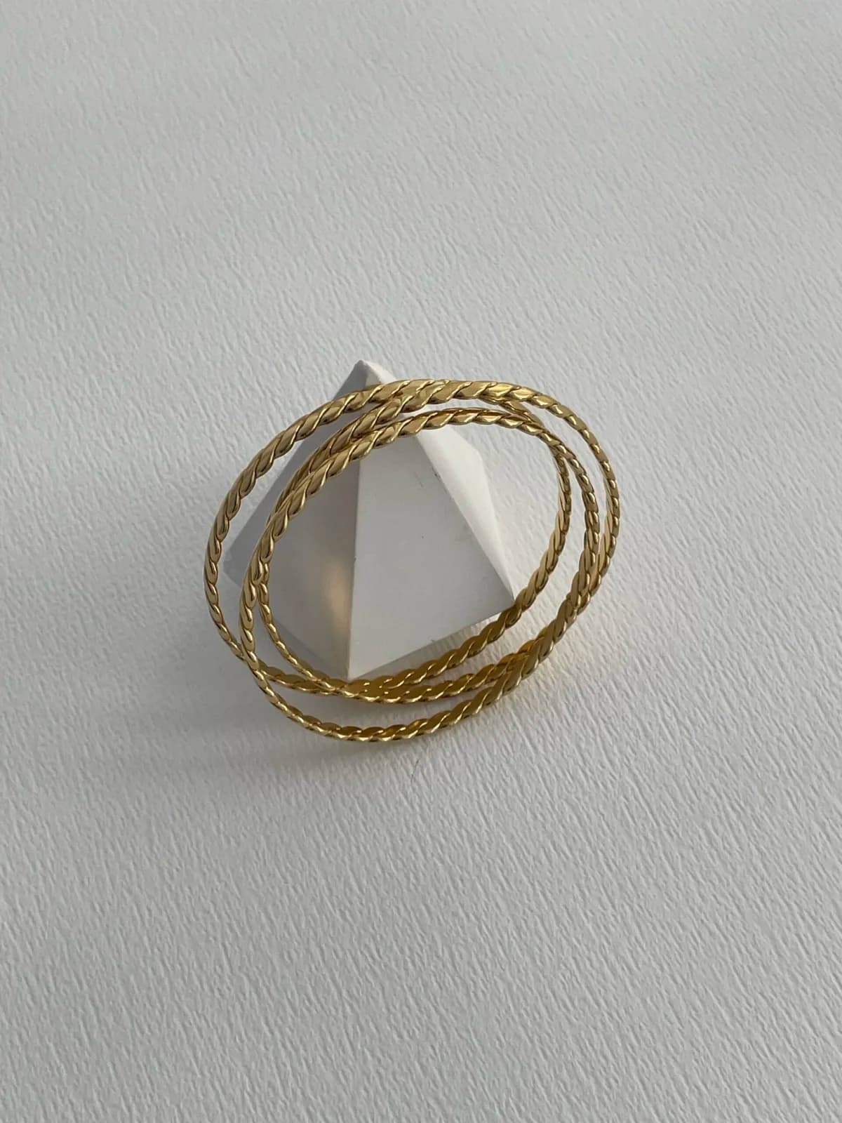 Çelik Burdu Desen Gold Ajda Bilezik 65mm