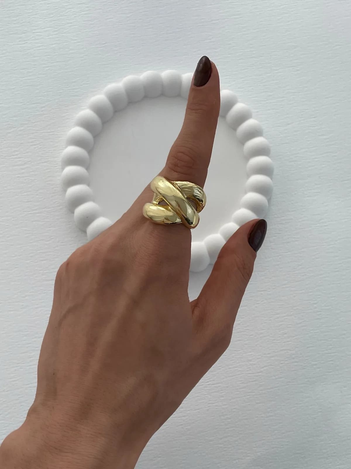Özel Seri X Tasarım Sarmal Gold Yüzük