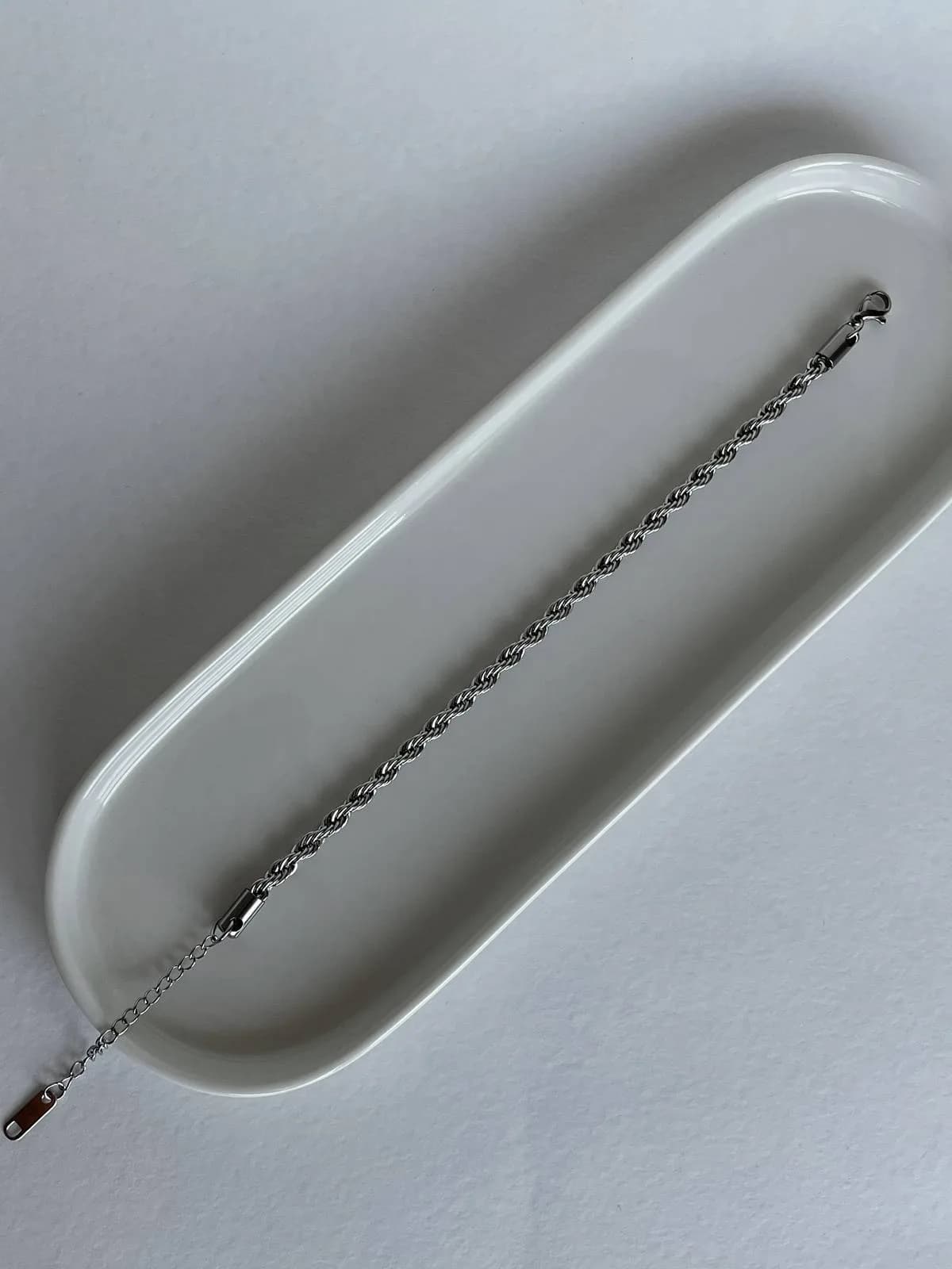 Çelik Gümüş 3mm Burgu Zincir Bileklik